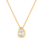 Colar feminino Ayren dourado com zircônia em formato de gota