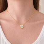 Colar Dourado de Pedra Natural em formato de Coração Auryn - Minha loja