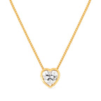Colar Dourado de Pedra Natural em formato de Coração Auryn - Minha loja