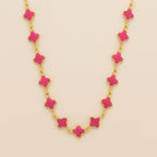 Colar Dourado de Trevos Rosas Auryn - Minha loja