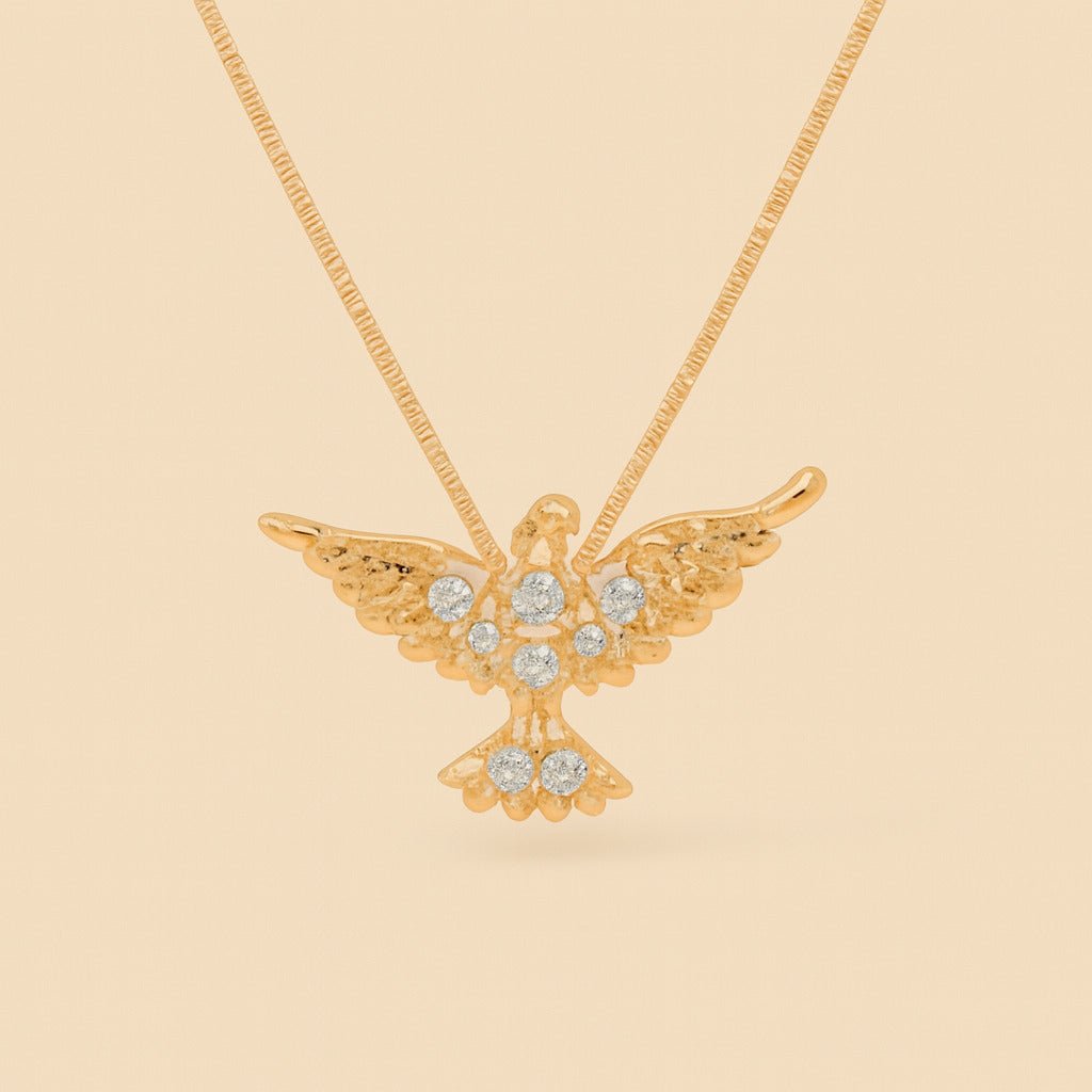 Colar Dourado Espirito Santo com Zircônia AurynAuryn - Minha loja