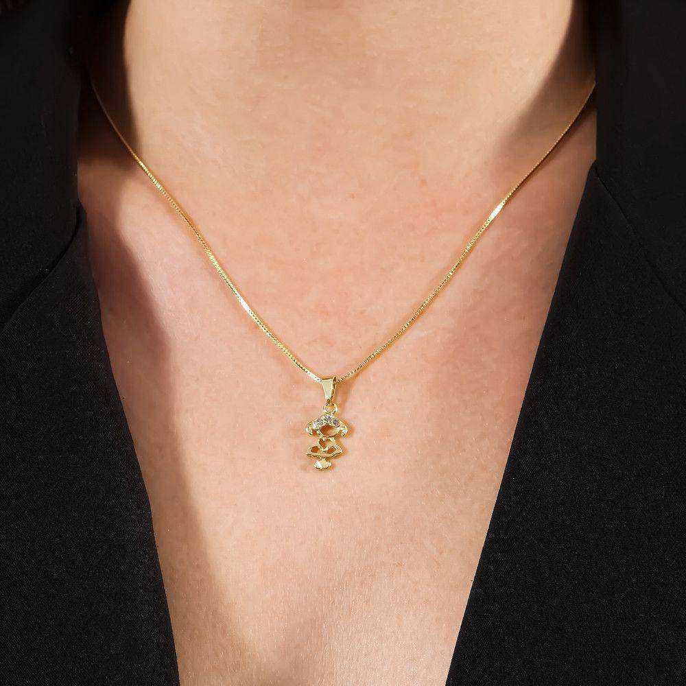 Colar Dourado Filha com Zircônia Auryn - Minha loja