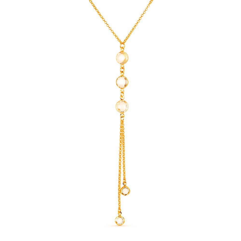 Colar Dourado Gravatinha com Pontos de Luz Auryn - Minha loja