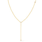 Detalhe do colar dourado Ayren gravatinha com pontos de luz