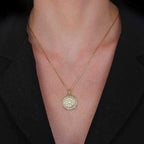 Colar Dourado Medalha São Miguel Arcanjo Cravejado de Zircônia Auryn - Minha loja