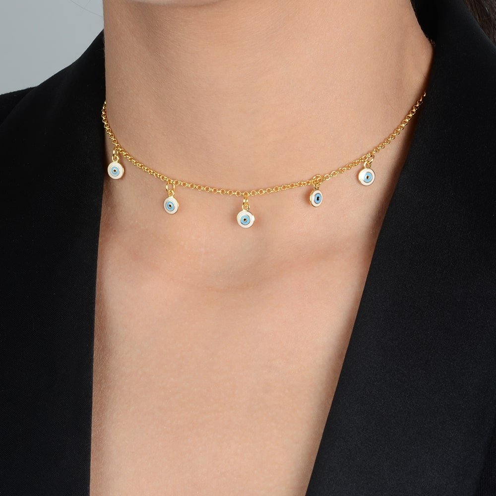 Colar Dourado Olho Grego Auryn - Minha loja