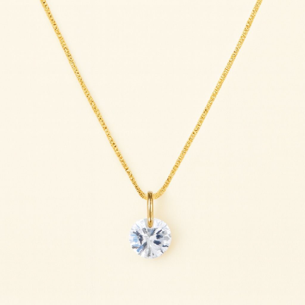 Colar dourado ponto de luz Ayren com zircônia em semijoia premium