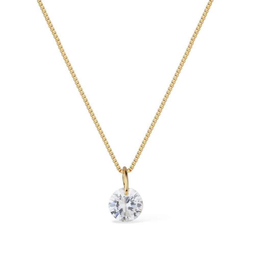 Colar feminino Ayren dourado com zircônia ponto de luz elegante