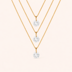 Colar Dourado Triplo 3 Pontos de Luz em Zircônia Auryn - Minha loja