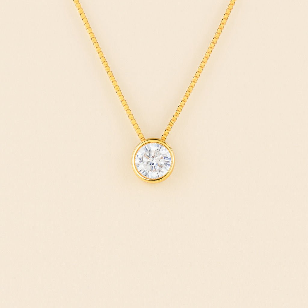 Colar Dourado Zircônia Ponto de Luz Auryn - Minha loja