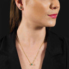 Conjunto Dourado de Coração Verde Auryn - Minha loja