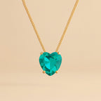 Conjunto Dourado de Coração Verde Auryn - Minha loja