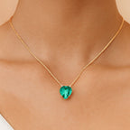 Conjunto Dourado de Coração Verde Auryn - Minha loja