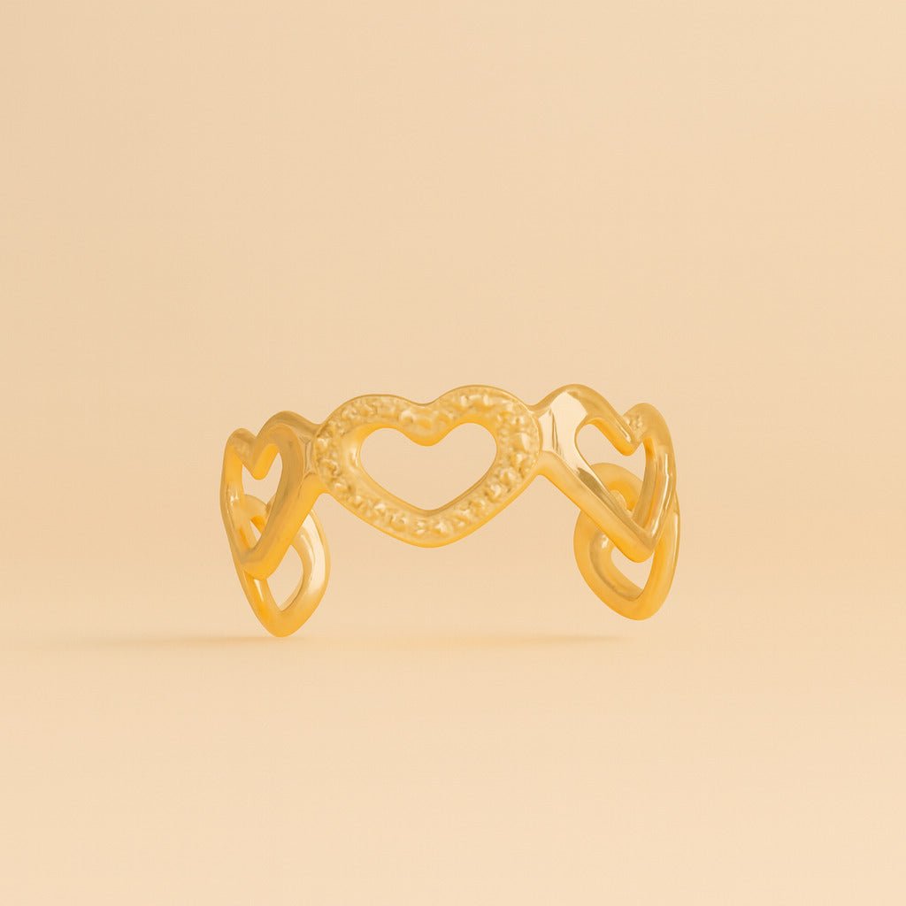 Piercing Dourado de Pressão de Corações Auryn - Minha loja