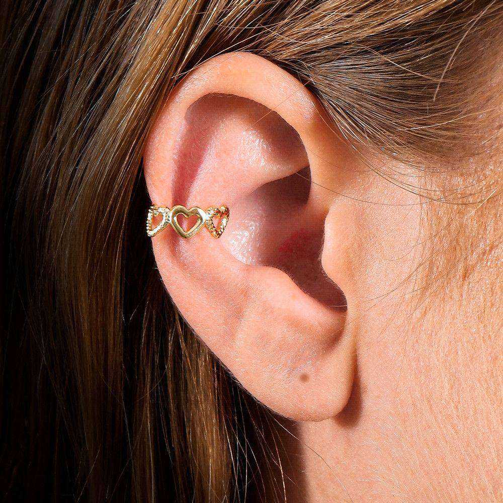 Piercing Dourado de Pressão de Corações Auryn - Minha loja