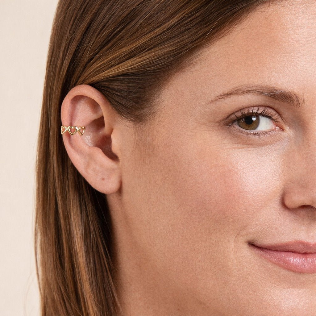 Piercing Dourado de Pressão de Corações Auryn - Minha loja