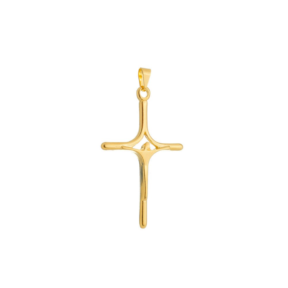 Pingente Dourado Crucifixo Auryn - Minha loja