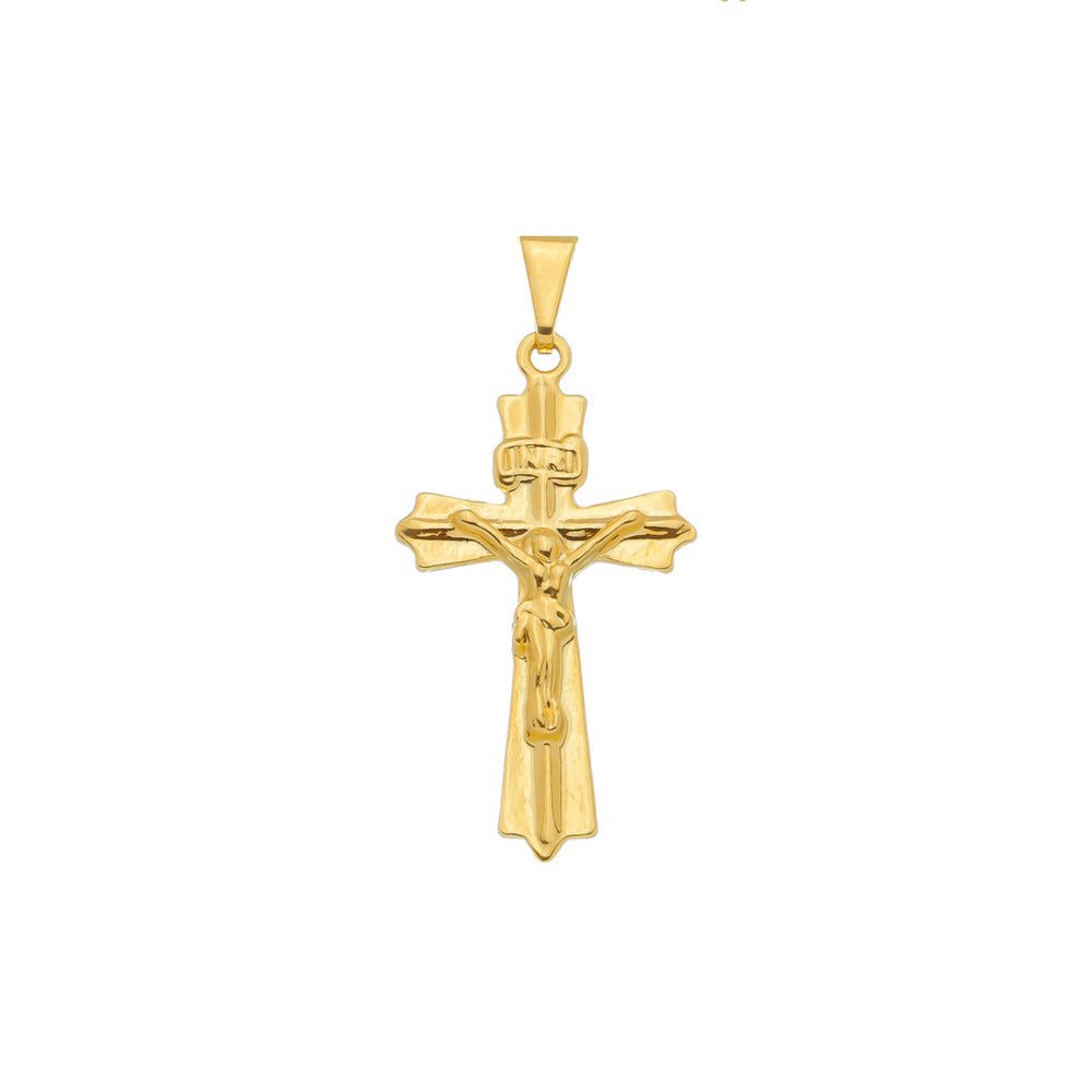 Pingente Dourado Crucifixo Detalhes Auryn - Minha loja