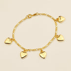 Pulseira Dourada com Pingentes de Coração Auryn - Minha loja
