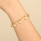 Pulseira Dourada com Pingentes de Coração Auryn - Minha loja