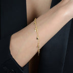 Pulseira Dourada com Pingentes de Coração e Estrela Auryn - Minha loja