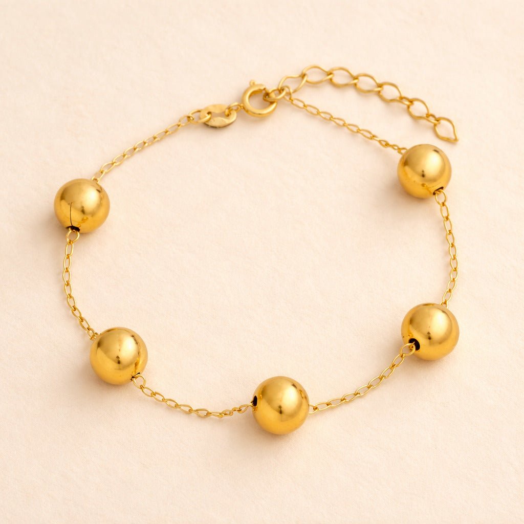 Pulseira Dourada de Bolas Grandes Auryn - Minha loja