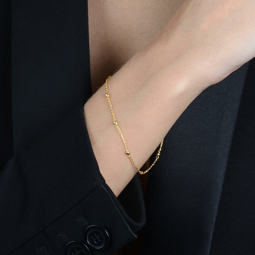 Pulseira Dourada de Bolinhas Delicada Auryn - Minha loja