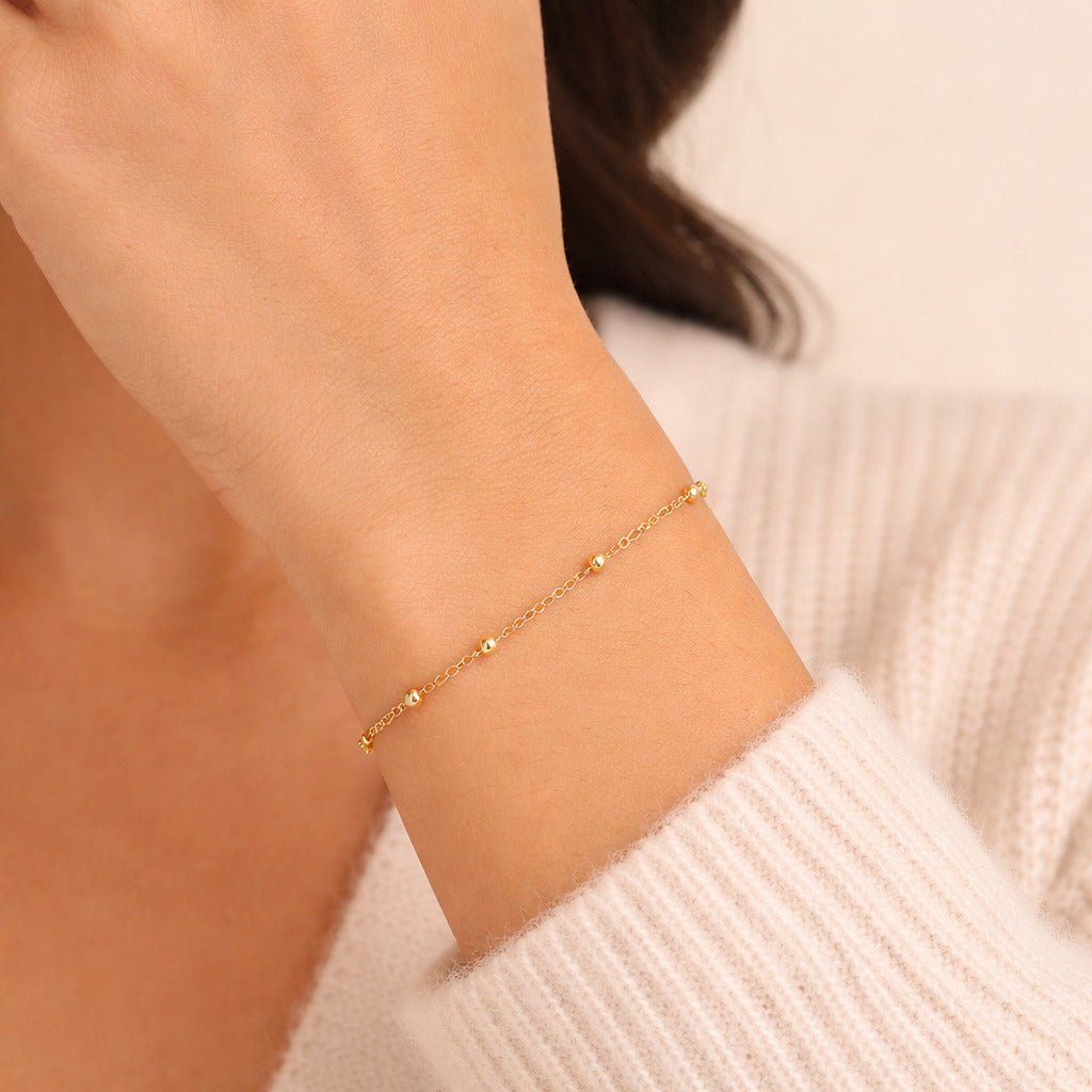 Pulseira Dourada de Bolinhas Delicada Auryn - Minha loja