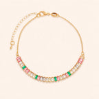 Pulseira Dourada de Pedras Coloridas Auryn - Minha loja