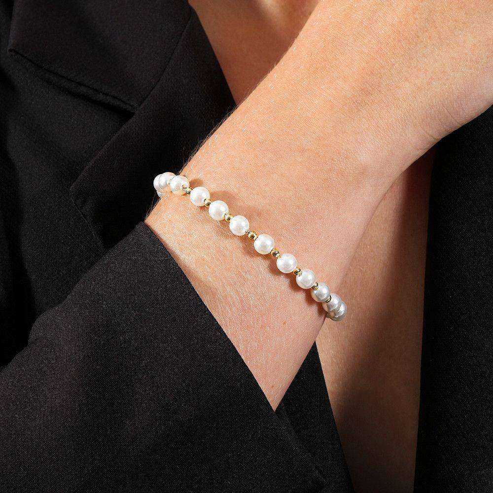 Pulseira Dourada de Pérolas e Bolinhas Auryn - Minha loja