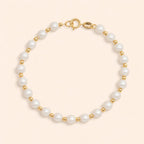 Pulseira Dourada de Pérolas e Bolinhas Auryn - Minha loja