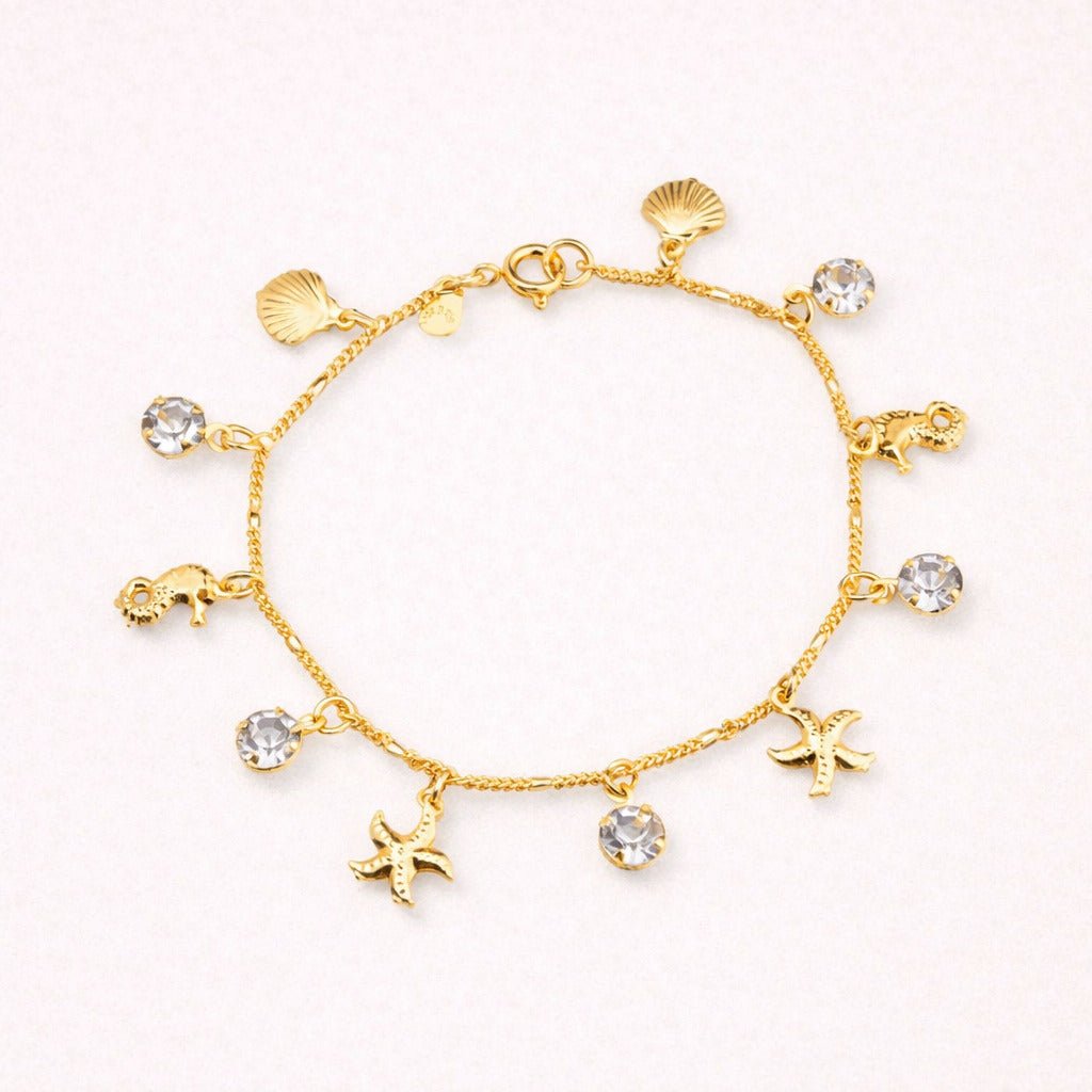 Pulseira Dourada Fundo do Mar e Ponto de Luz Auryn - Minha loja
