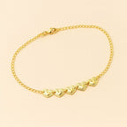 Tornozeleira Dourada 5 Corações Auryn - Minha loja