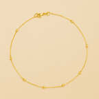 Tornozeleira Dourada de Bolinhas Auryn - Minha loja