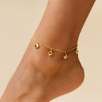 Tornozeleira Dourada de Chapas Quadradas Auryn - Minha loja