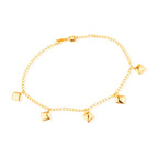 Tornozeleira Dourada de Chapas Quadradas Auryn - Minha loja