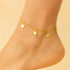 Tornozeleira Dourada Fundo do Mar e Pérolas Auryn - Minha loja