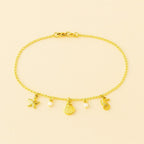 Tornozeleira Dourada Fundo do Mar e Pérolas Auryn - Minha loja