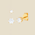 Trio Dourado Ponto de Luz em Zircônia Auryn - Minha loja