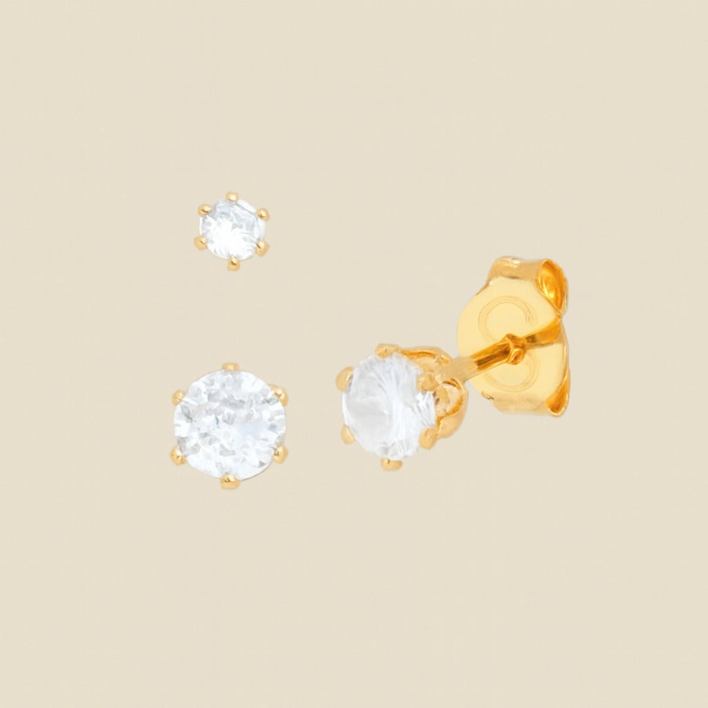 Trio Dourado Ponto de Luz em Zircônia Auryn - Minha loja